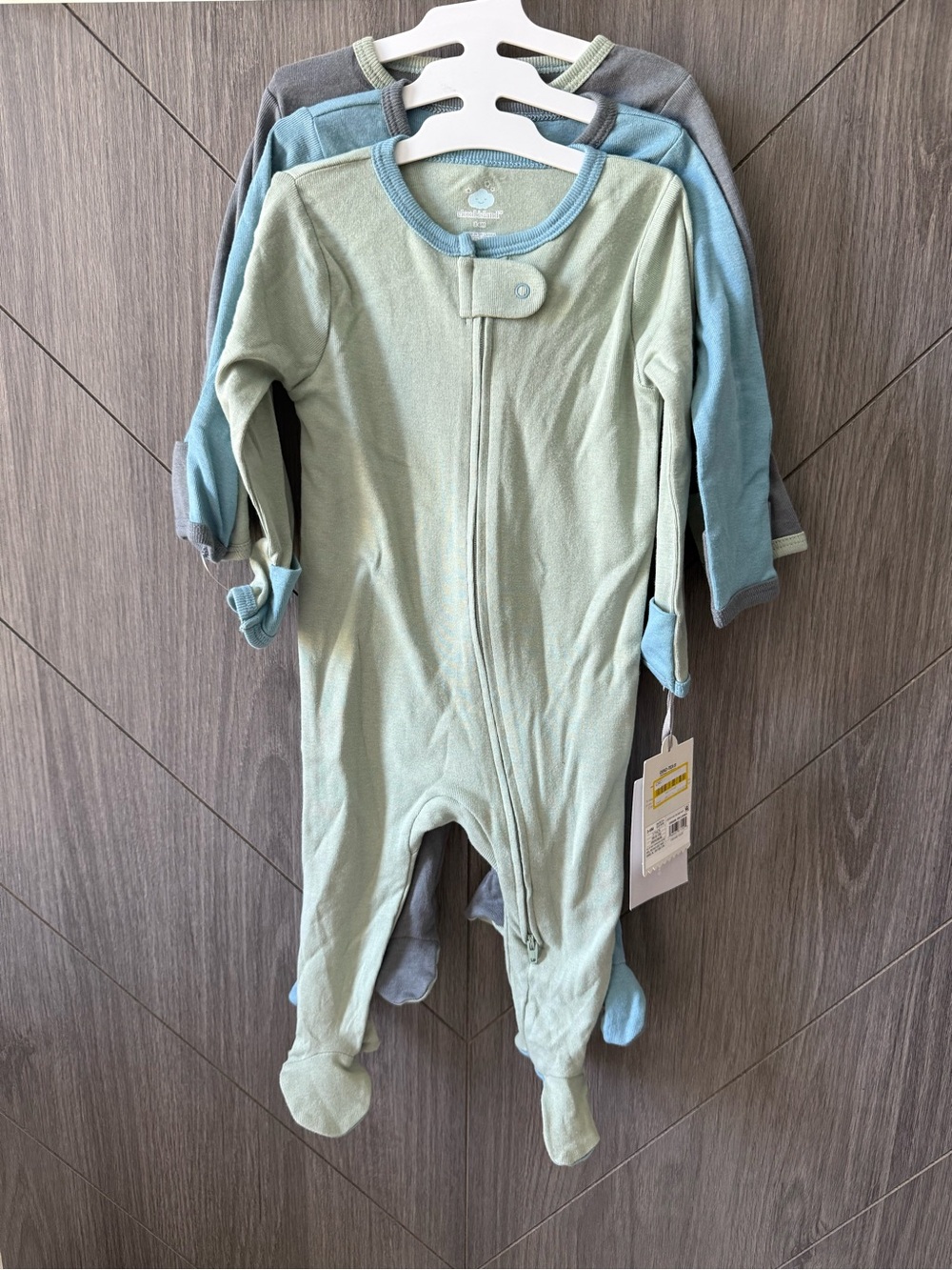 cloud island 3-Pack Zip Up Sleep n’ Play Footed Sleepers